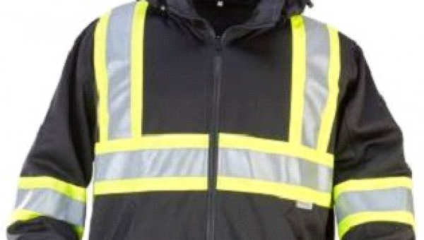 Poly/Cotton Jacket With 4" Yellow Contrasting Reflective Material